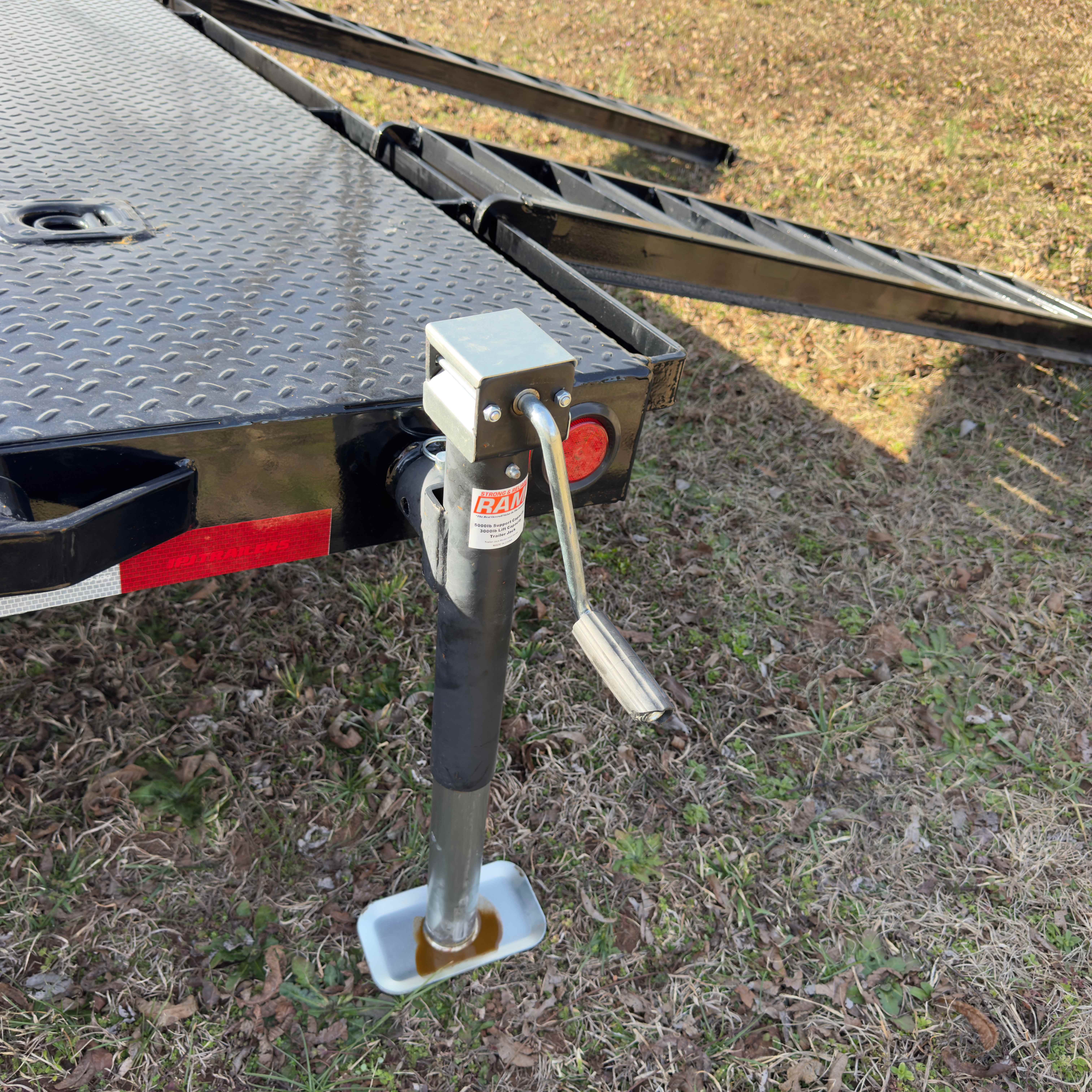 Trailer front jack stand detail