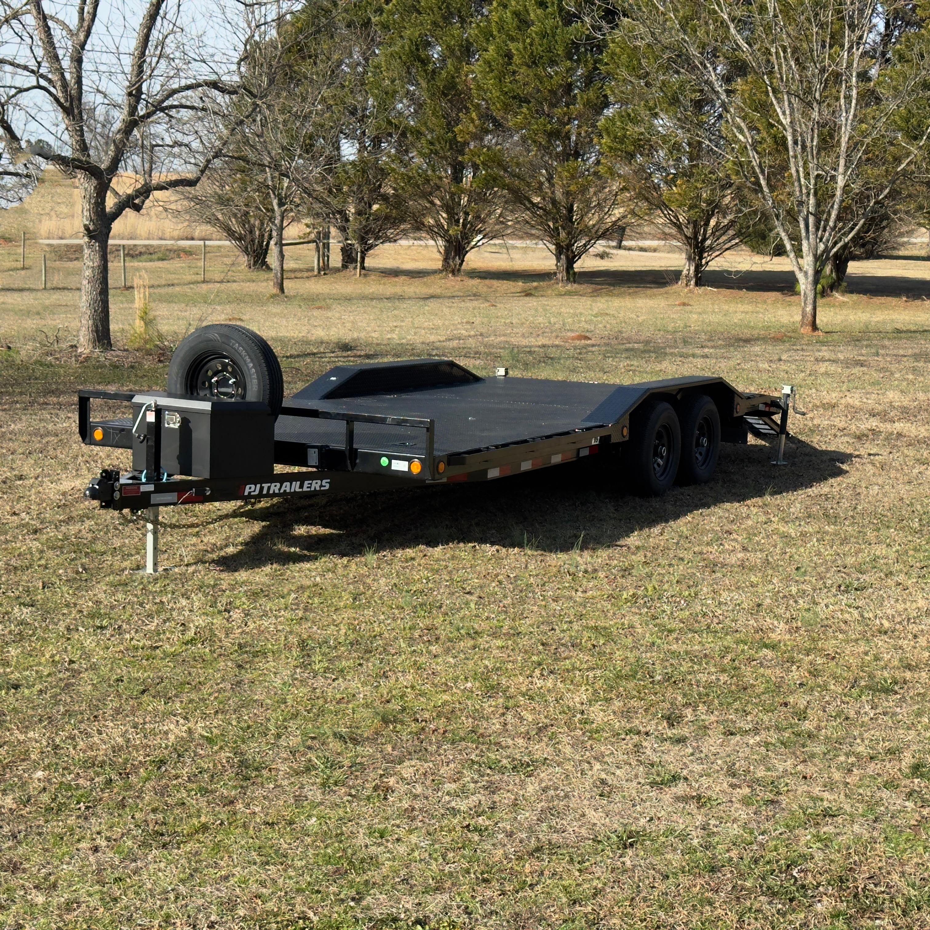 PJ Trailers car hauler - opposite side view